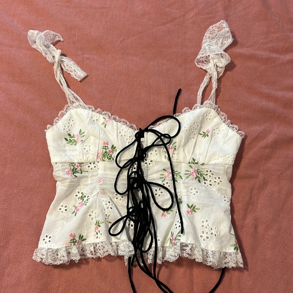 For Love and Lemons tie front top